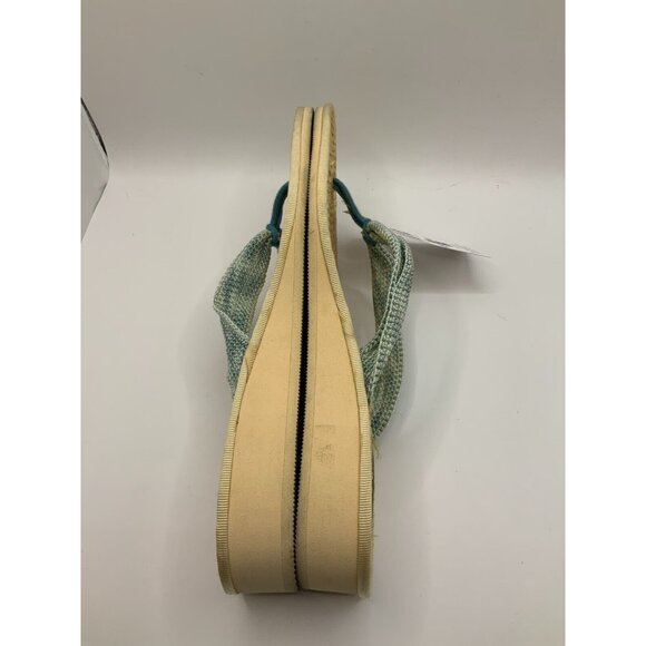 J. Crew Blue/Tan Wedge Thong Sandals, Size 8.5 - Picture 7 of 8